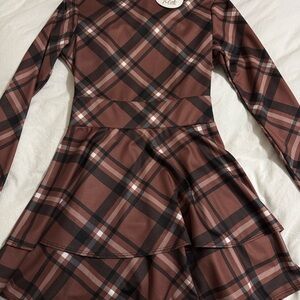 Plaid Long Sleeve Dress